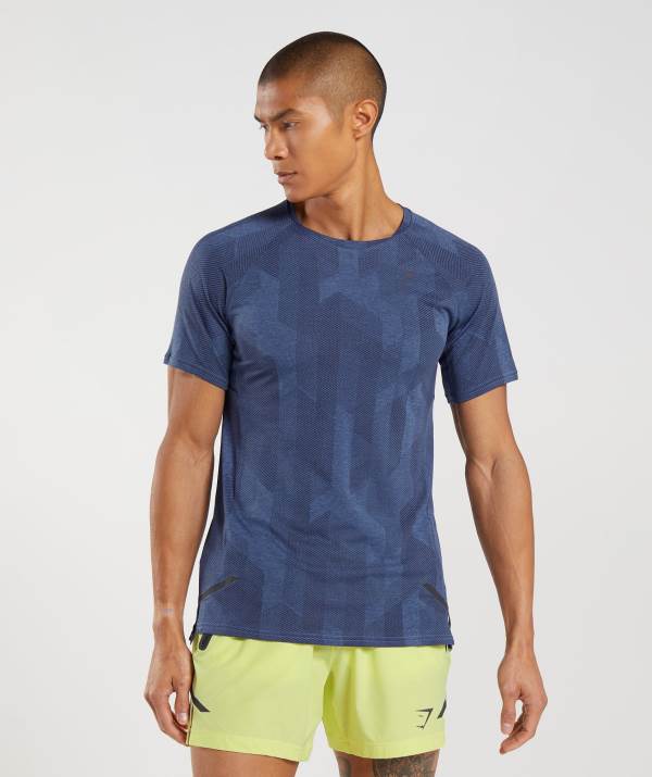 Panske Tricka Gymshark Apex Čierne Siva / Modre | JW0653819